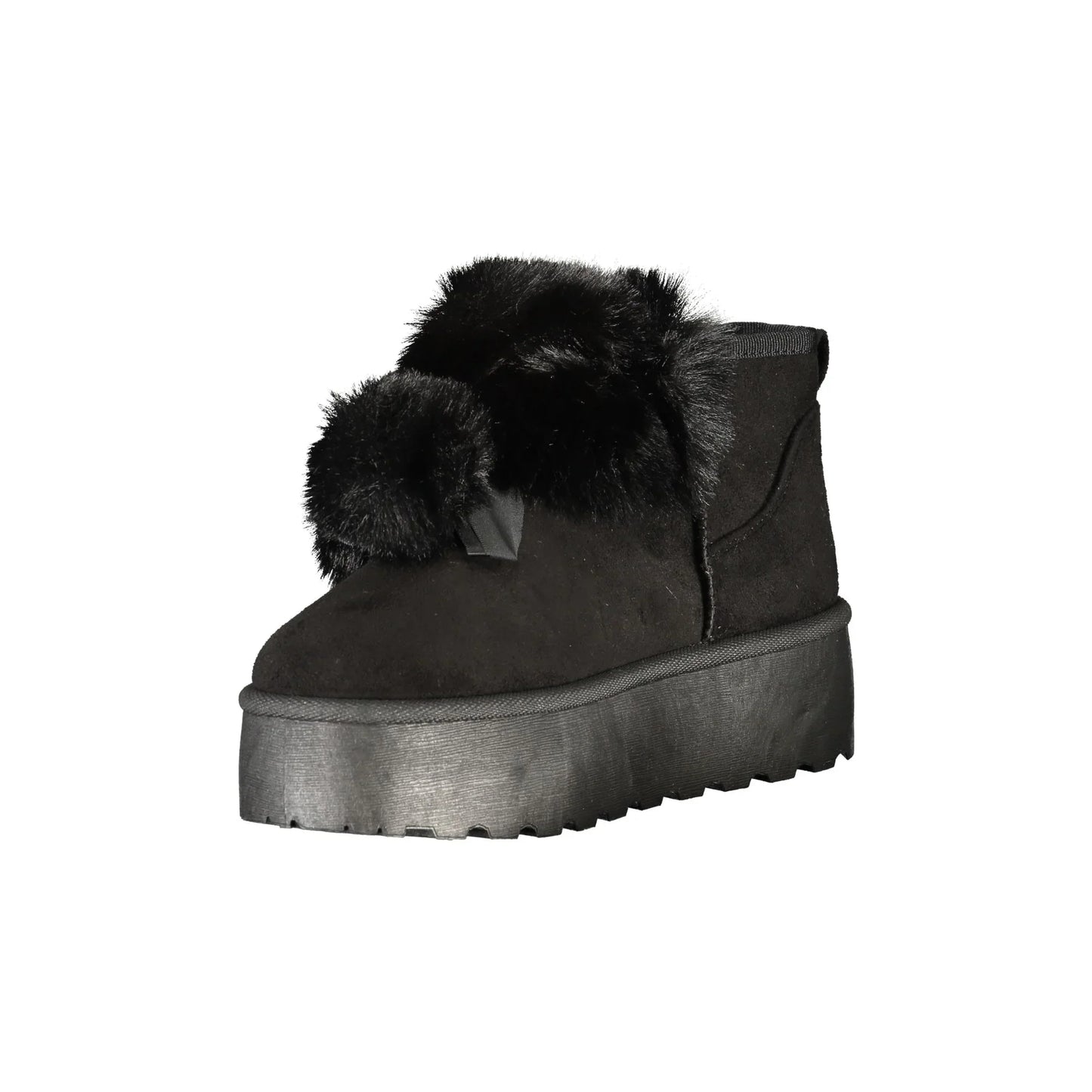 LAURA BIAGIOTTI Stivaletti Donna Neri con Pelo e Pom Pom