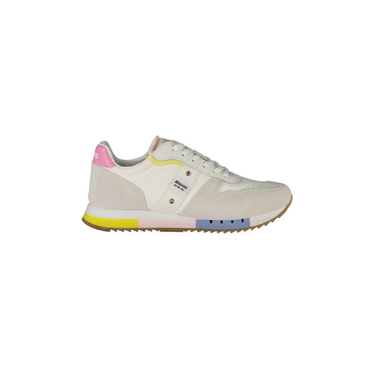 BLAUER Scarpe Sneakers Donna Bianche con Lacci a Contrasto e Plantare Removibile