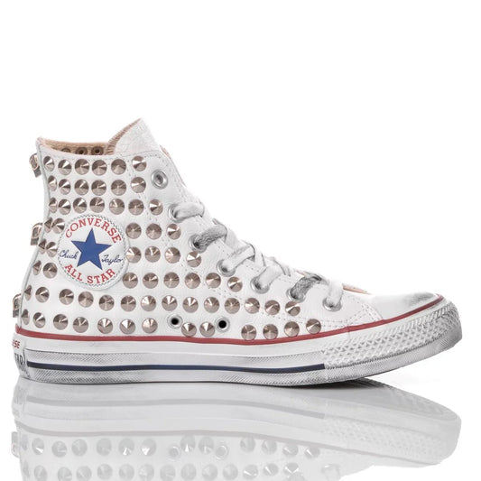 Converse Pelle Borchie Bianca