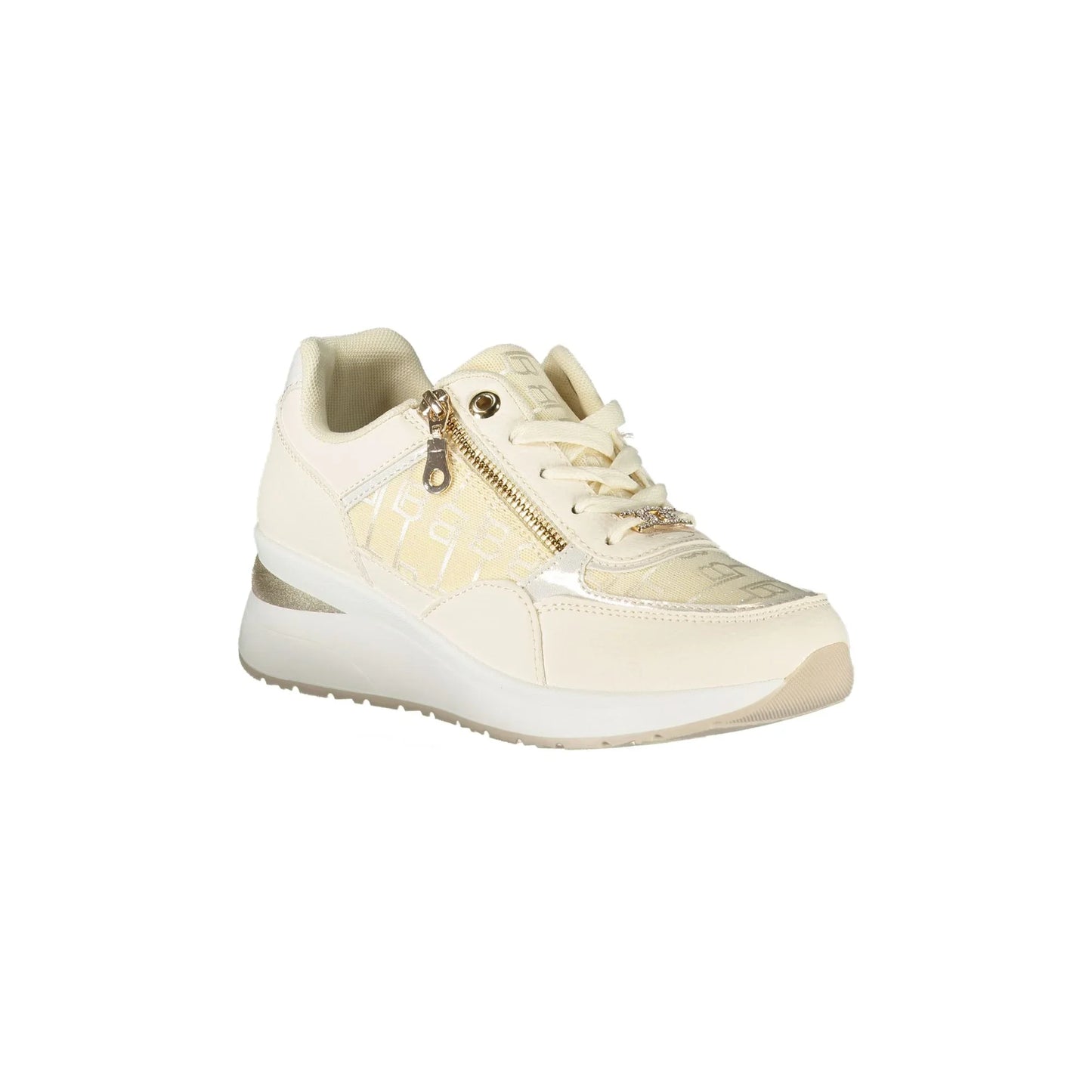 LAURA BIAGIOTTI Sneakers Donna Bianche con Lacci e Zip Laterale