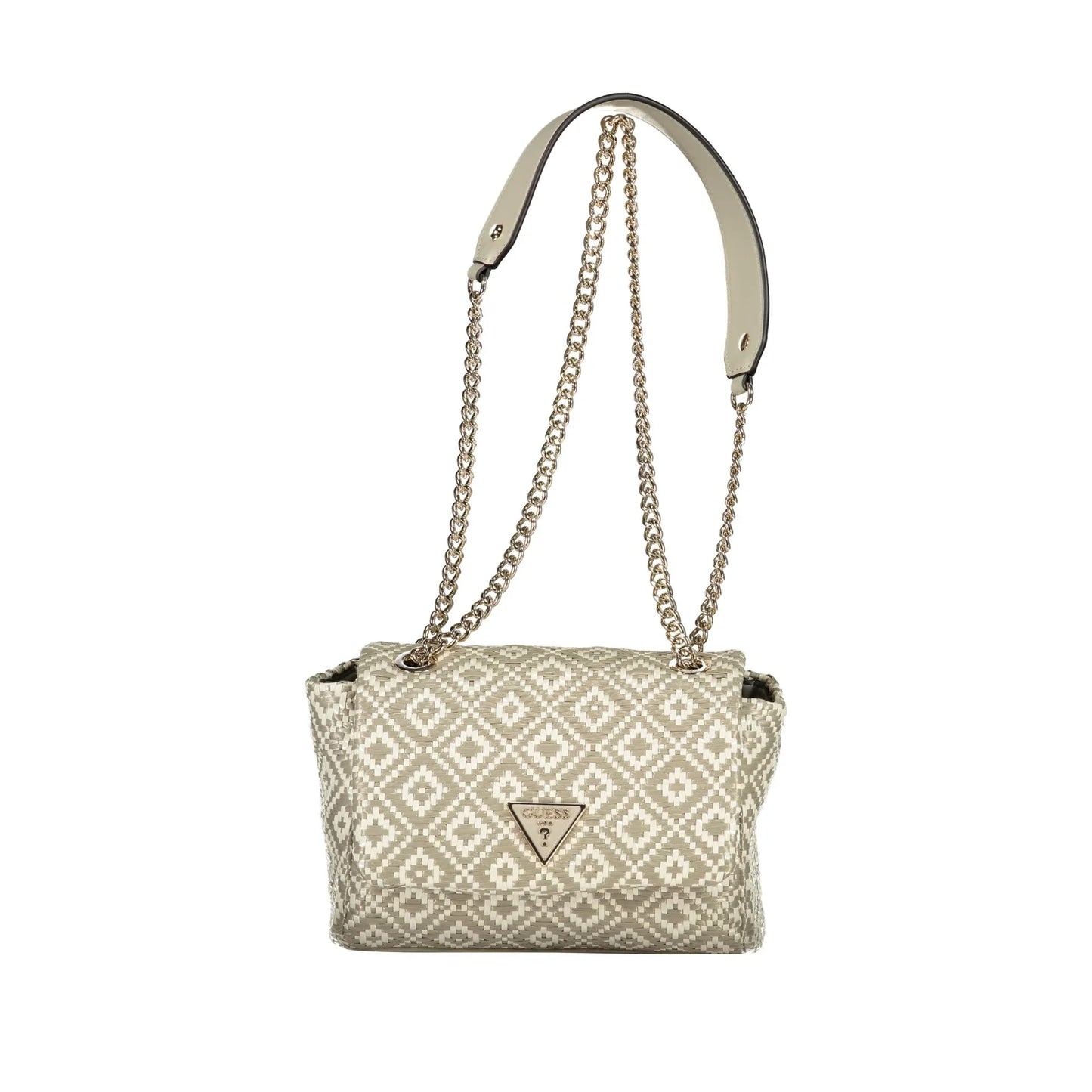 GUESS JEANS Borsa Donna a Tracolla Grigia Rianee con Catena e Clip