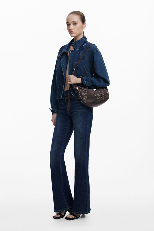 DESIGUAL Borsa Donna a Spalla Marrone, Poker Face Munster