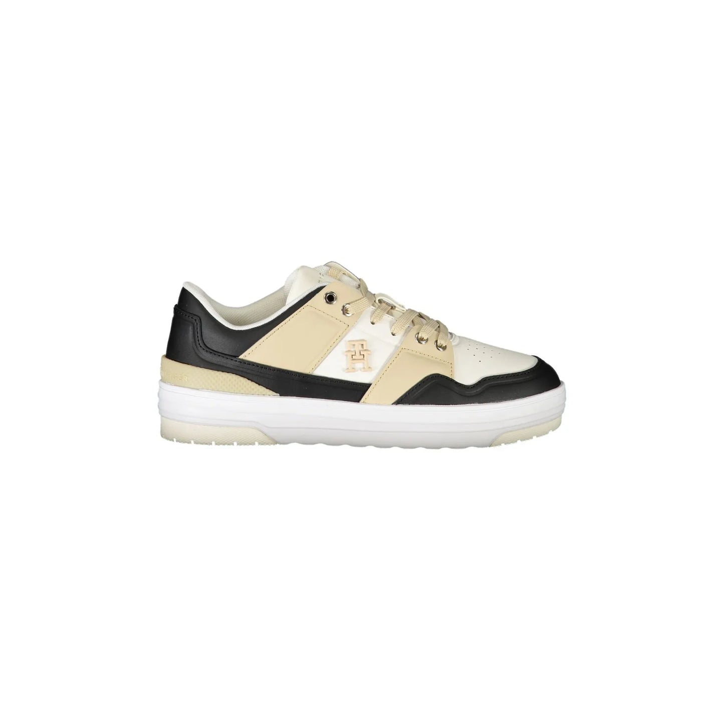 TOMMY HILFIGER Scarpe Sneakers Donna Bianche con Dettagli a Contrasto e Logo