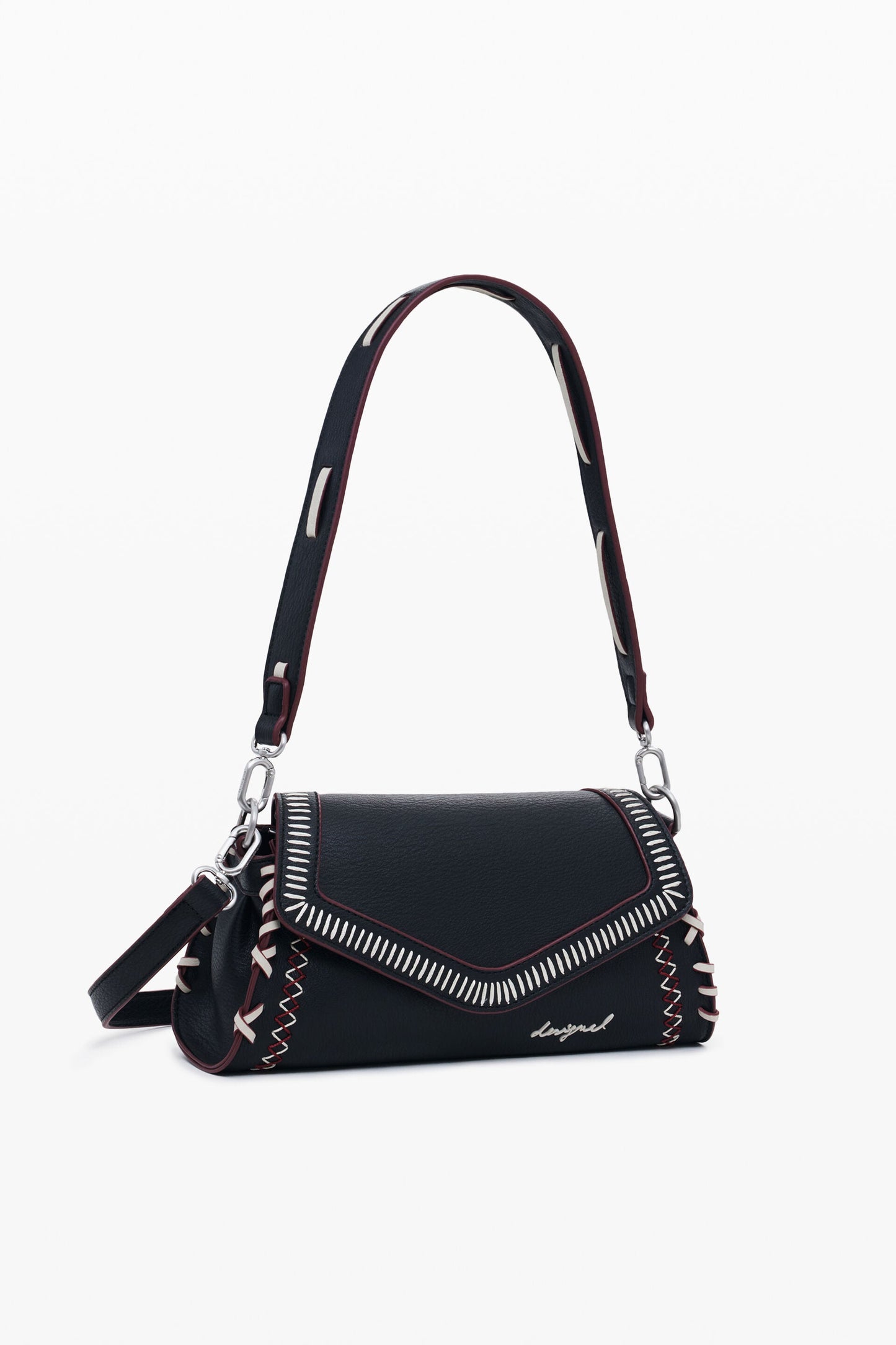 DESIGUAL Borsa Donna a Spalla Nera Manhattan Pespuntes Zarauz