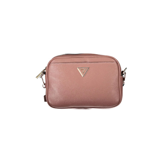 GUESS JEANS Borsa Donna a Tracolla Rosa con Chiusura Zip
