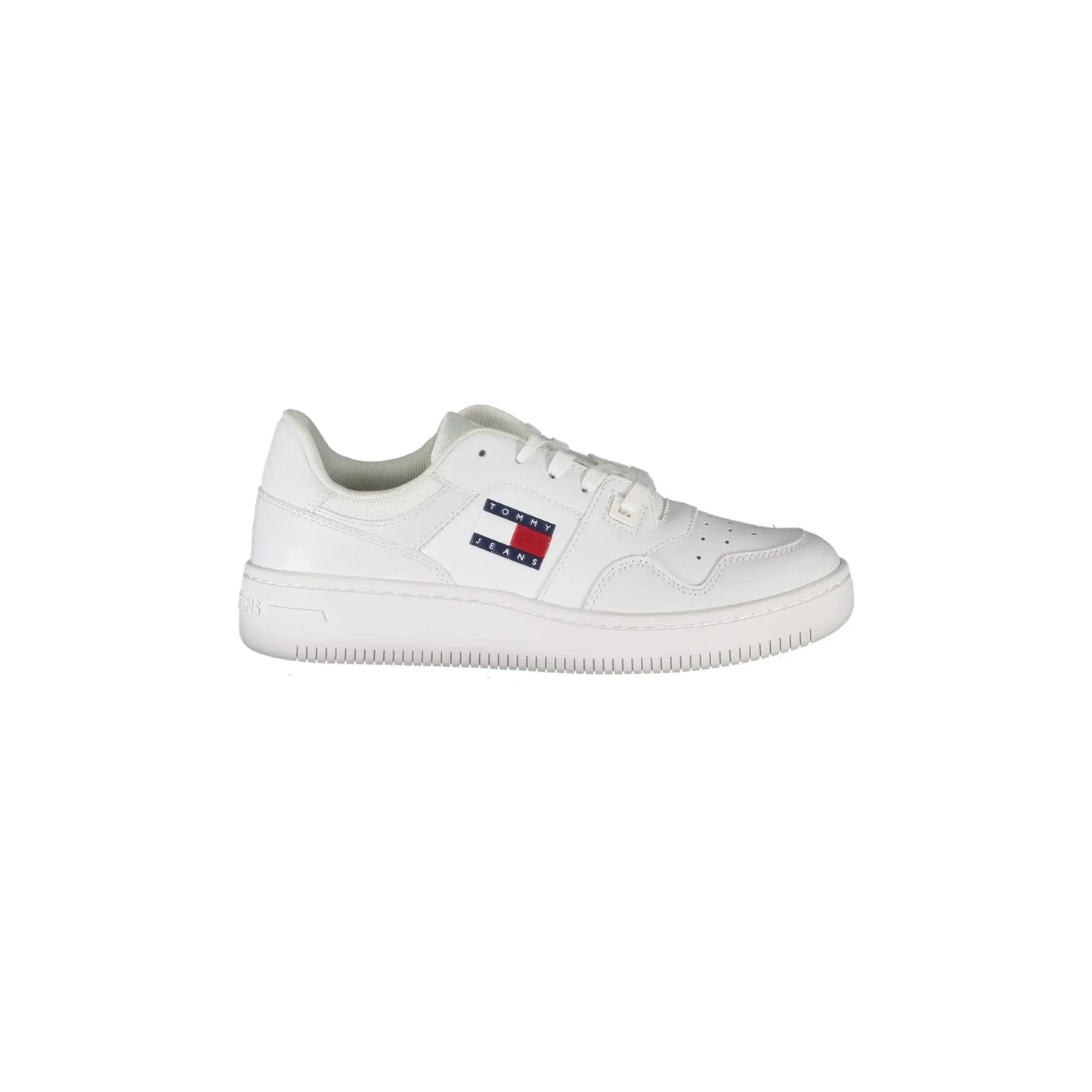 TOMMY HILFIGER Scarpe Sneakers Donna Bianche con Dettagli a Contrasto