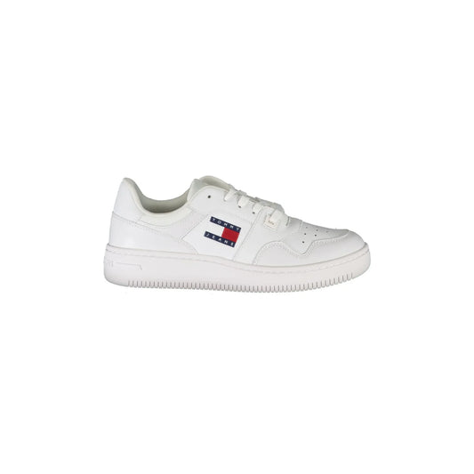 TOMMY HILFIGER Scarpe Sneakers Donna Bianche con Dettagli a Contrasto