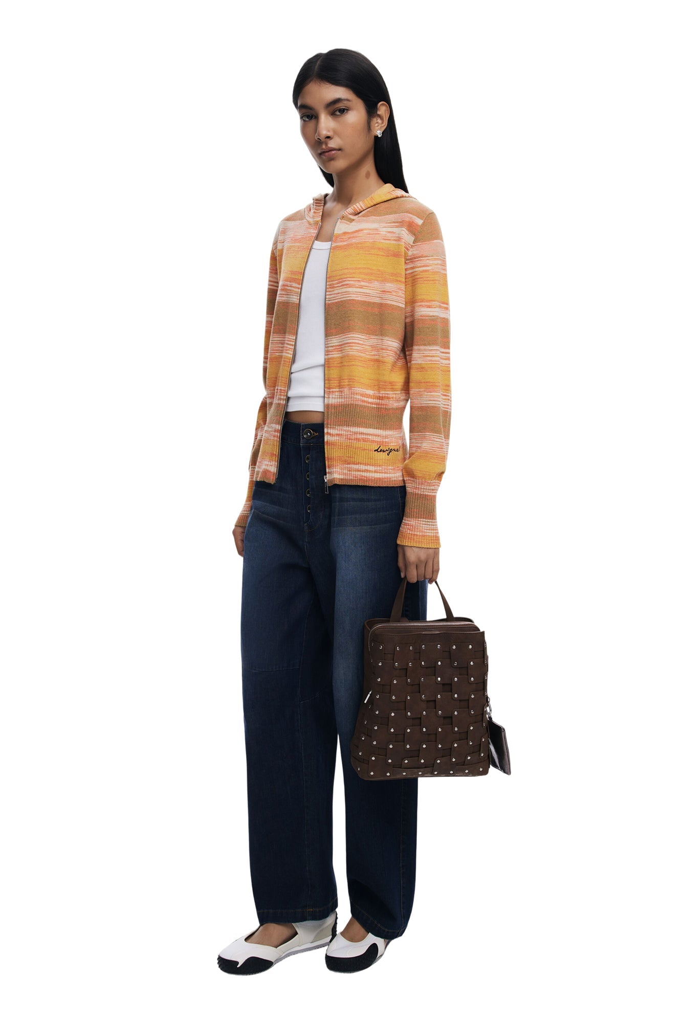 DESIGUAL Zaino Donna Marrone New Patch Sumy con Borchie