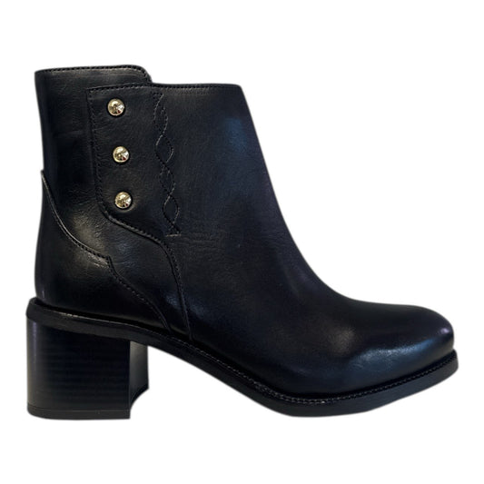 MELLUSO K36067 nero scarpe donna stivaletti pelle tacco zip