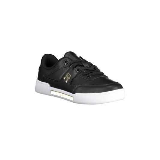 TOMMY HILFIGER Scarpe Sneakers Donna Nera con Lacci e Logo