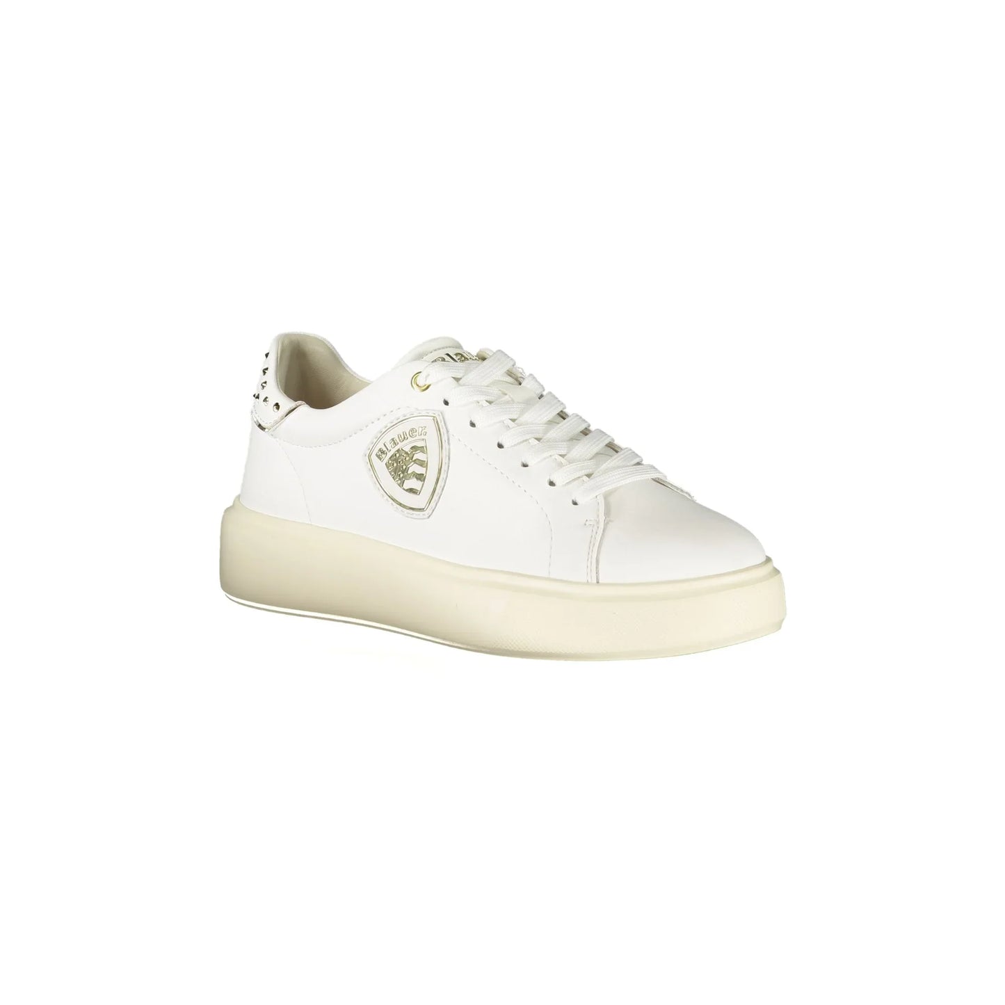 BLAUER Sneakers Donna Bianche con Lacci e Applicazioni Borchiate