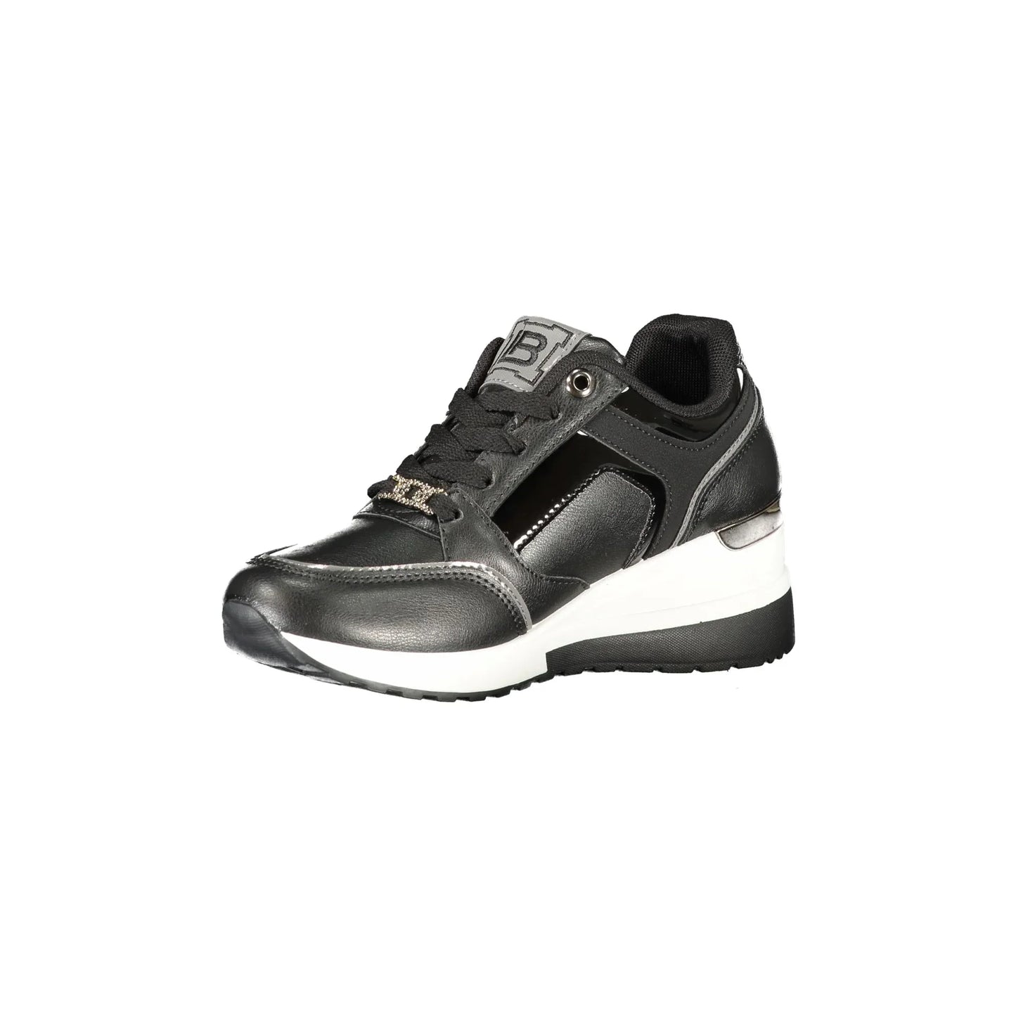 LAURA BIAGIOTTI Sneakers Donna Nere con Lacci, Zip e Plateau 5 cm