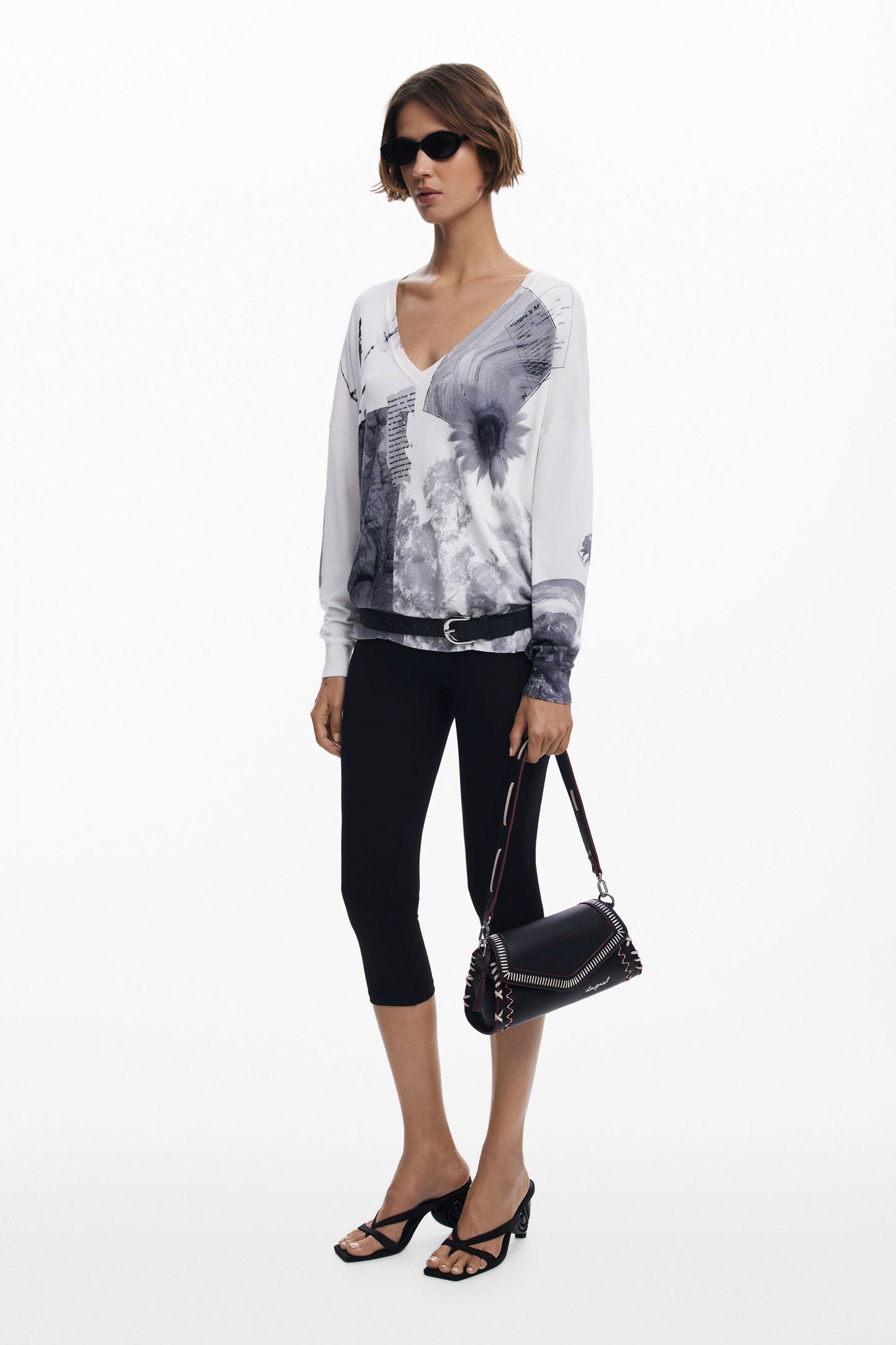 DESIGUAL Borsa Donna a Spalla Nera Manhattan Pespuntes Zarauz