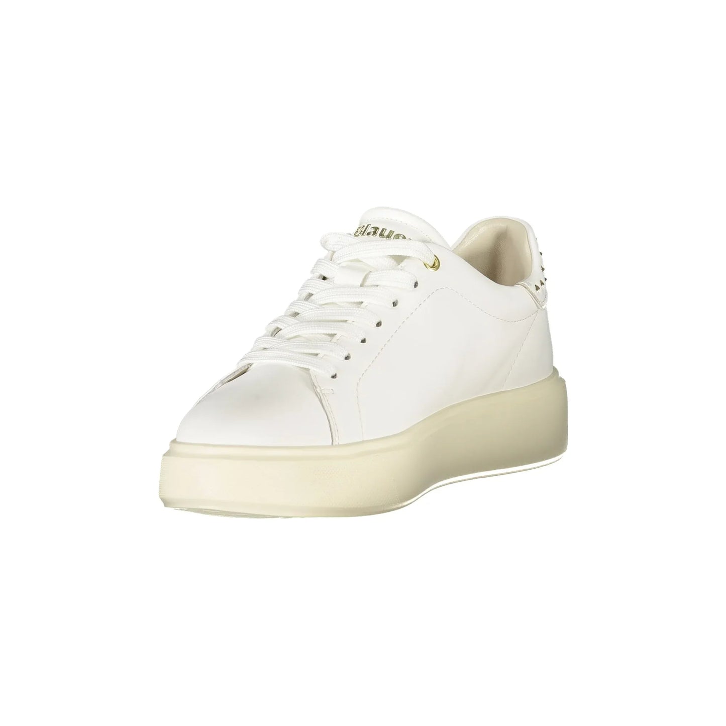 BLAUER Sneakers Donna Bianche con Lacci e Applicazioni Borchiate