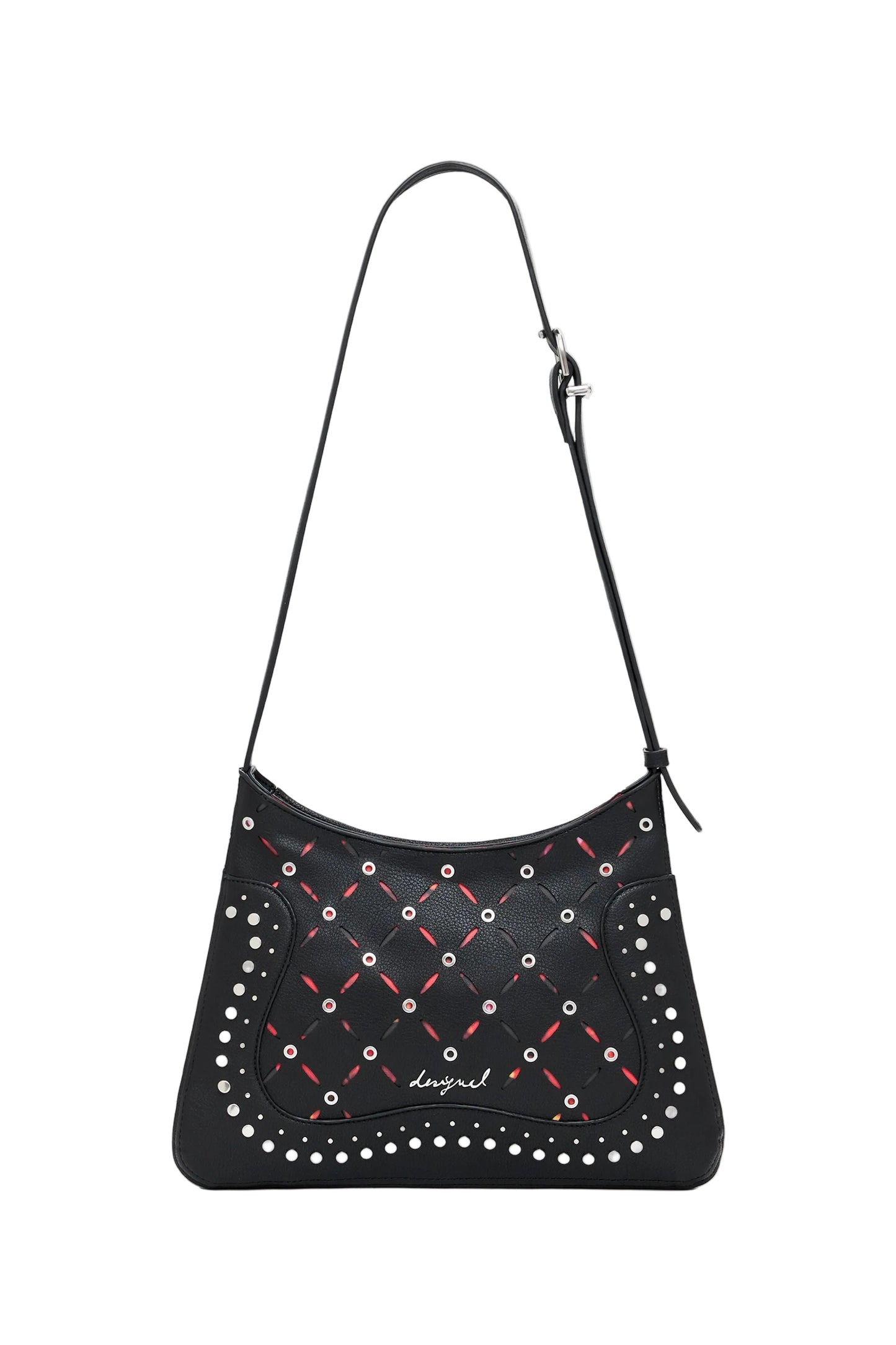 DESIGUAL Borsa Donna Nera a Tracolla Yankee Manaos con Borchie