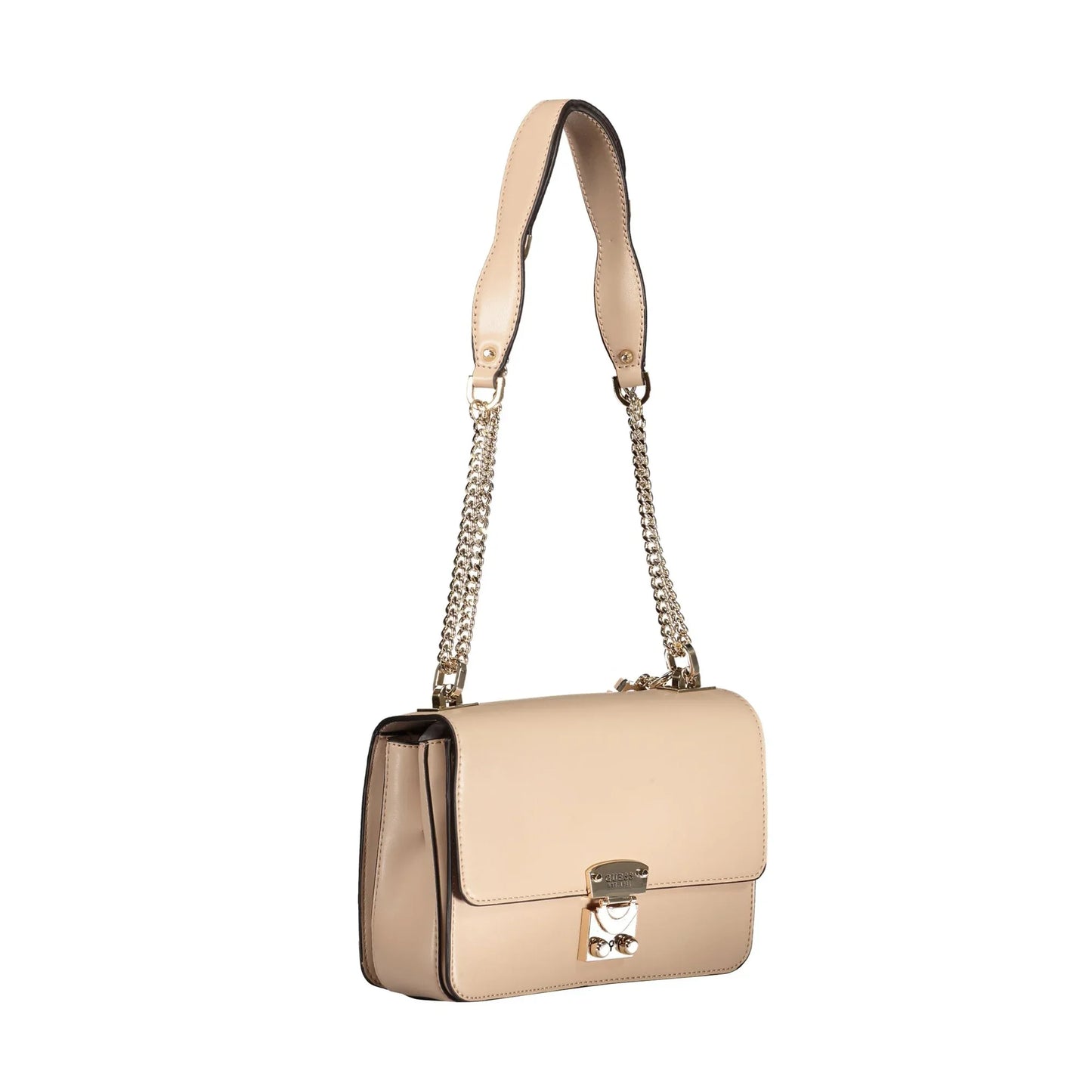 GUESS JEANS Borsa Donna Beige Eliette a Tracolla con Catena e Scomparti Multipli