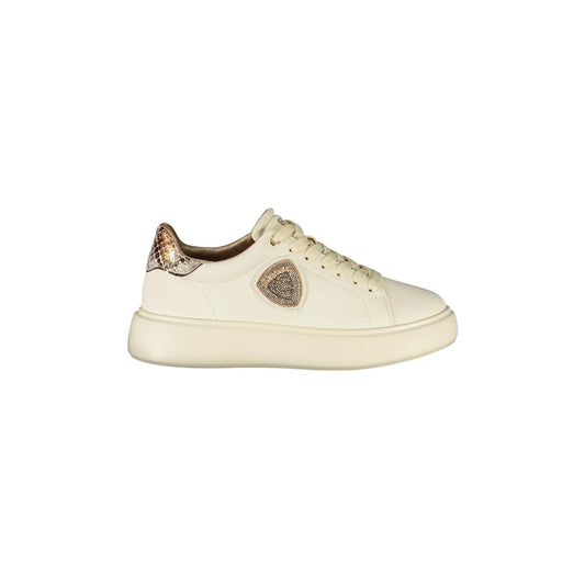BLAUER Sneakers Donna Beige con Lacci e Dettagli in Pitone