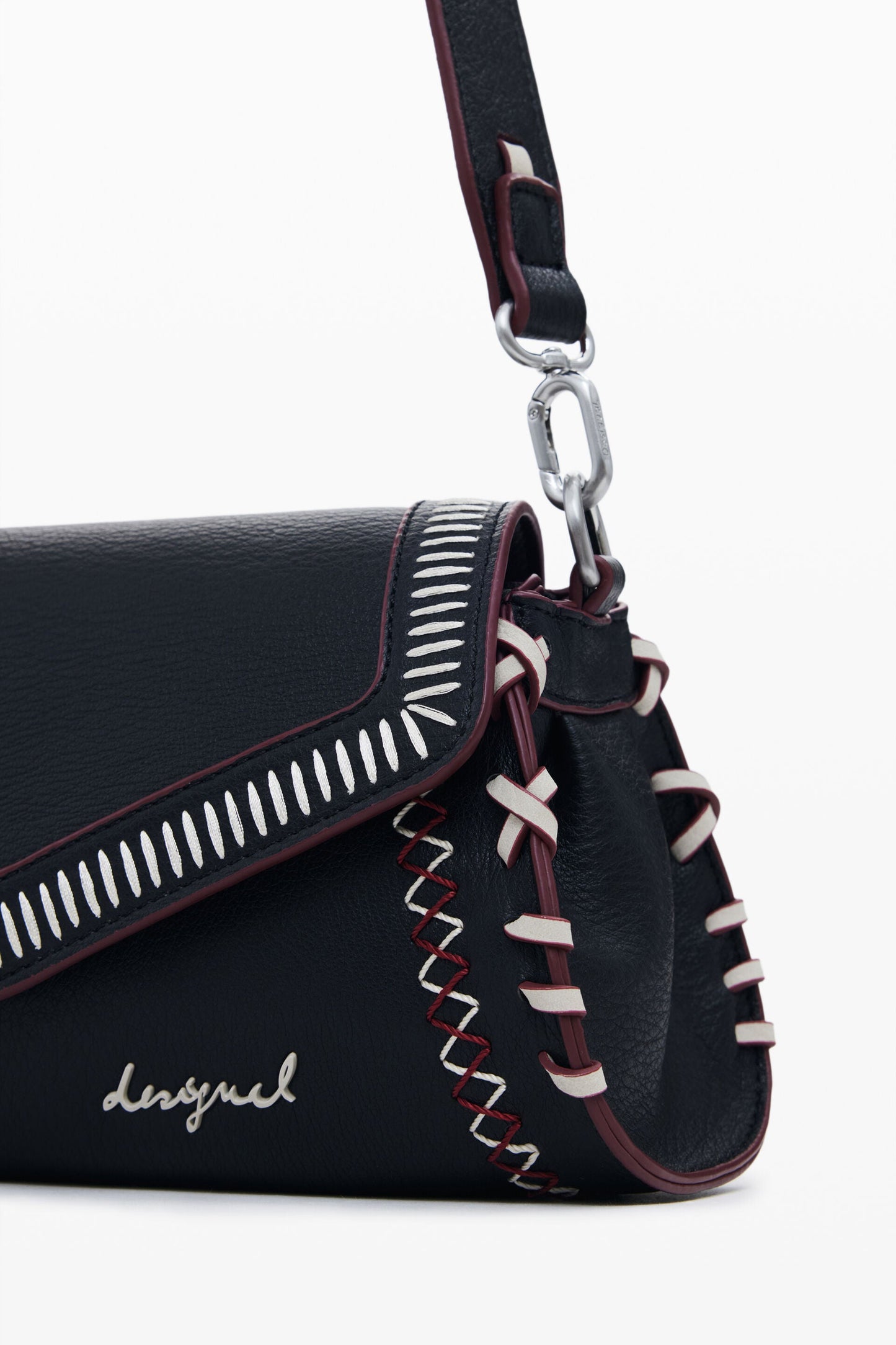 DESIGUAL Borsa Donna a Spalla Nera Manhattan Pespuntes Zarauz