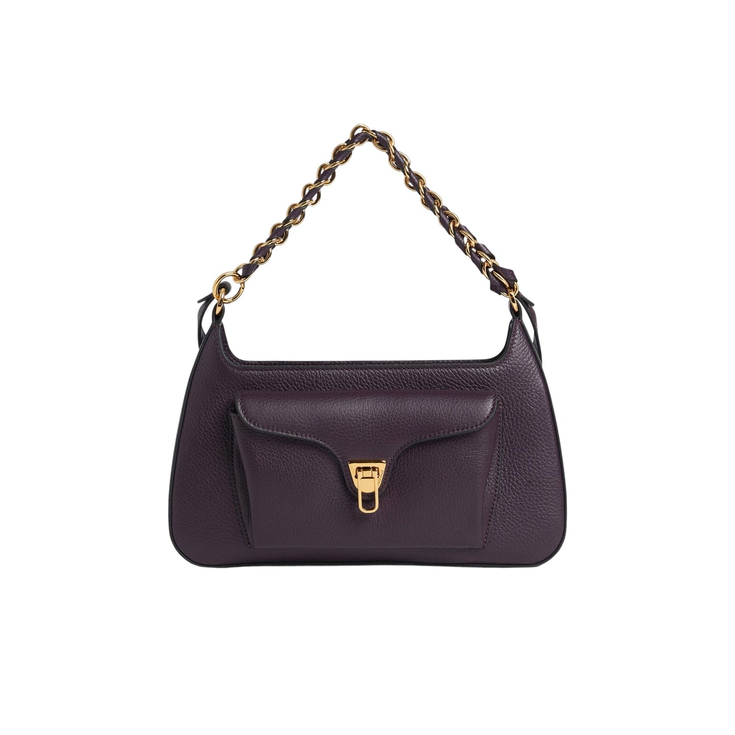 COCCINELLE Borsa Donna a Spalla Viola, In Vera Pelle, Beat Generation