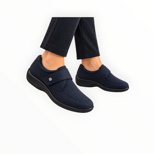 Scarpa ortopedica KrispaShop Arcopedico Repovesi blu in tessuto elastico Lytech con chiusura a velcro e suola in PU
