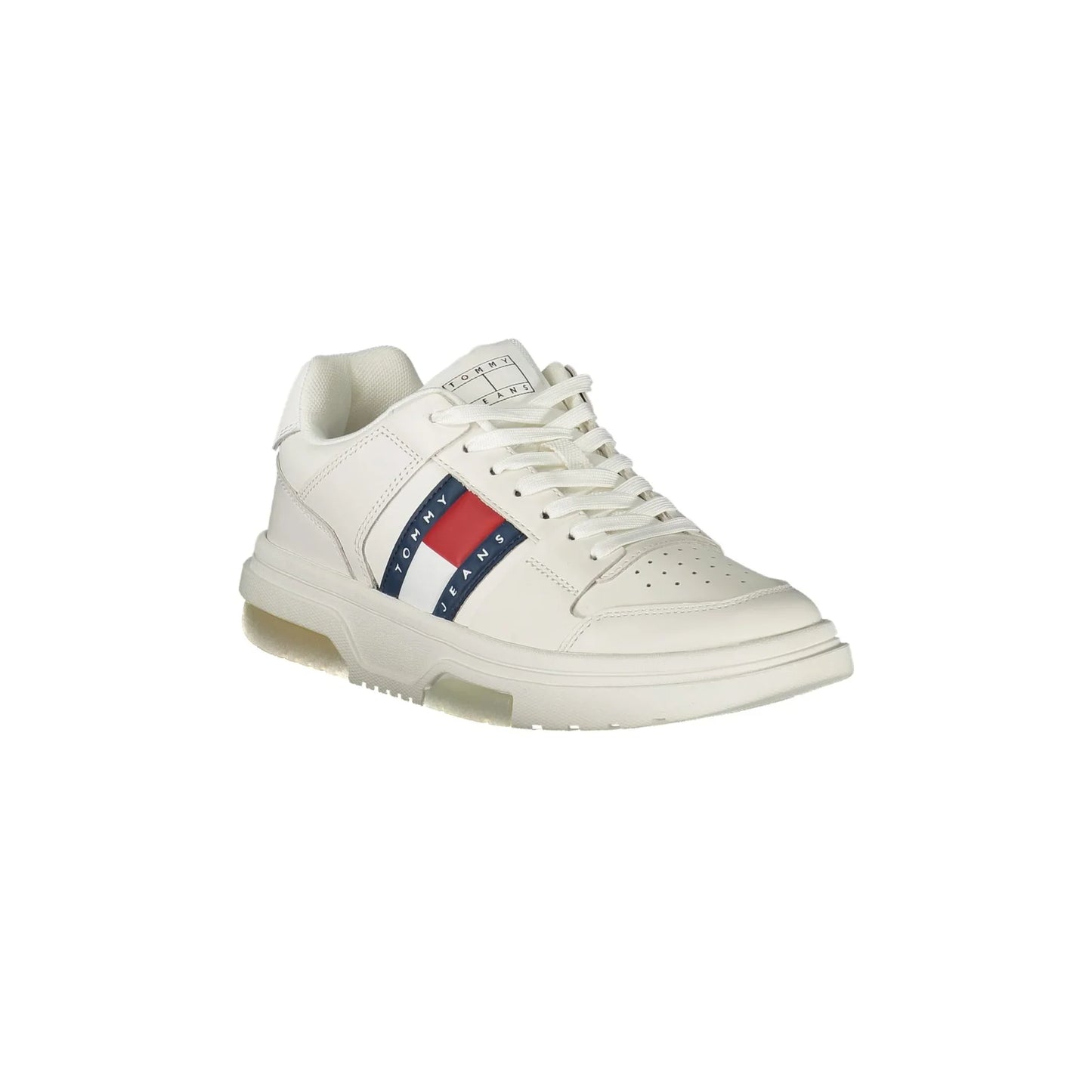 TOMMY HILFIGER Scarpe Sneakers Donna Bianche con Dettagli a Contrasto