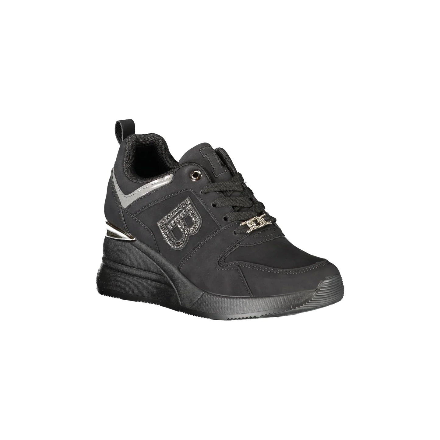 LAURA BIAGIOTTI Sneakers Donna Nere con Lacci e Plateau 6 cm