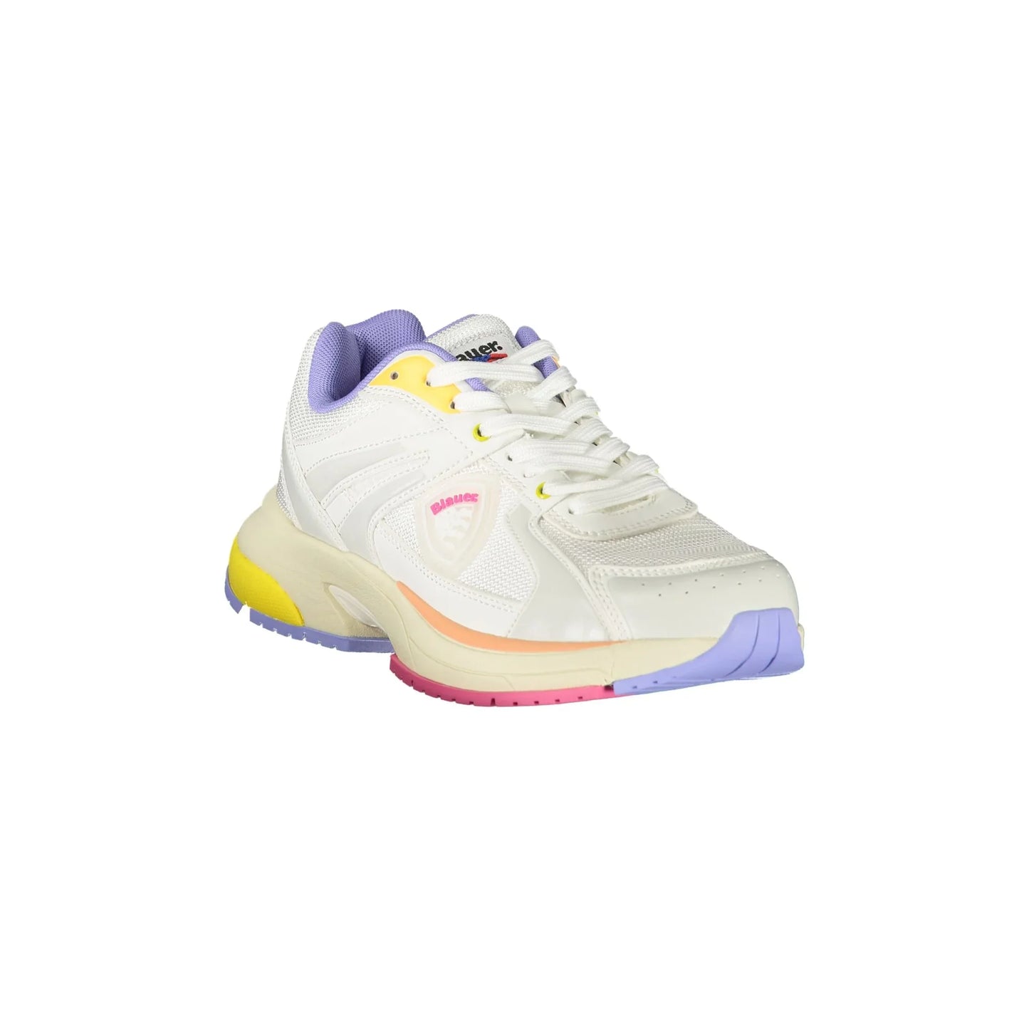 BLAUER Sneakers Donna Bianche con Lacci e Dettagli in Glicine/Pesca/Fuxia/Giallo