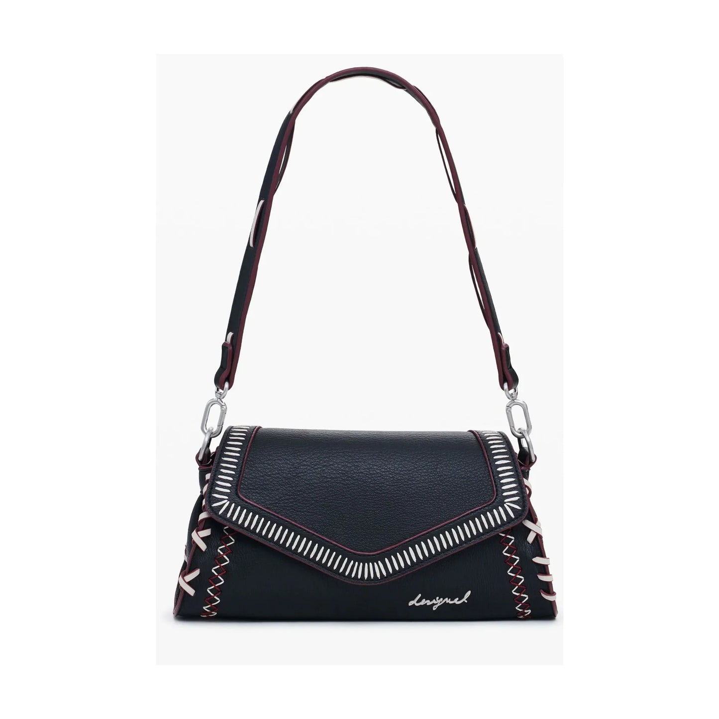 DESIGUAL Borsa Donna a Spalla Nera Manhattan Pespuntes Zarauz