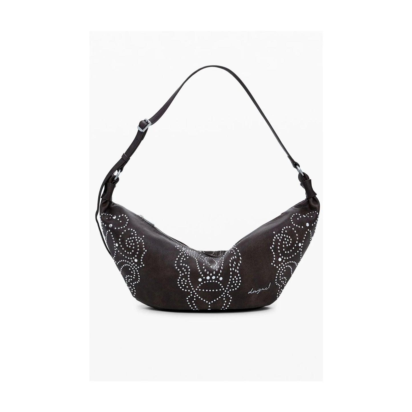 DESIGUAL Borsa Donna a Spalla Marrone, Poker Face Munster