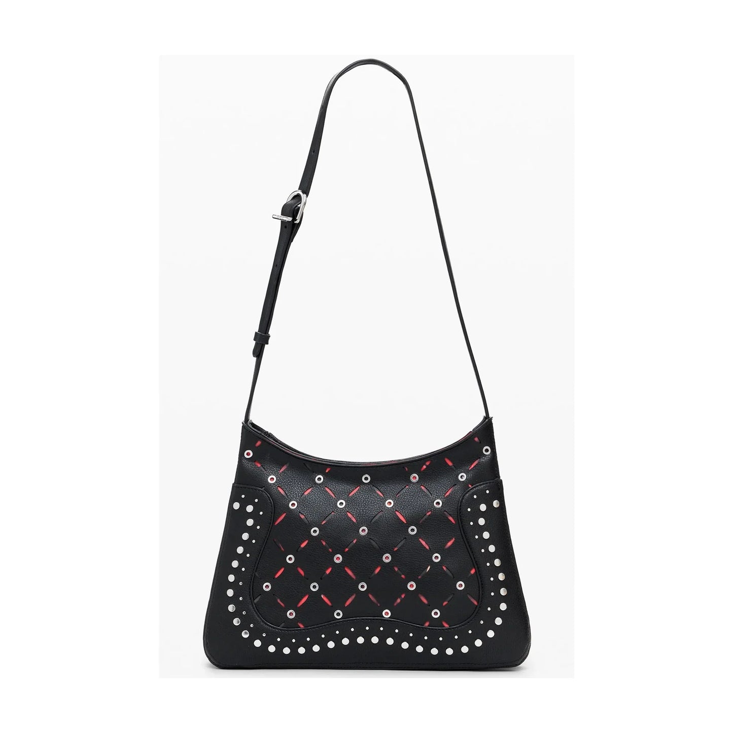 DESIGUAL Borsa Donna Nera a Tracolla Yankee Manaos con Borchie