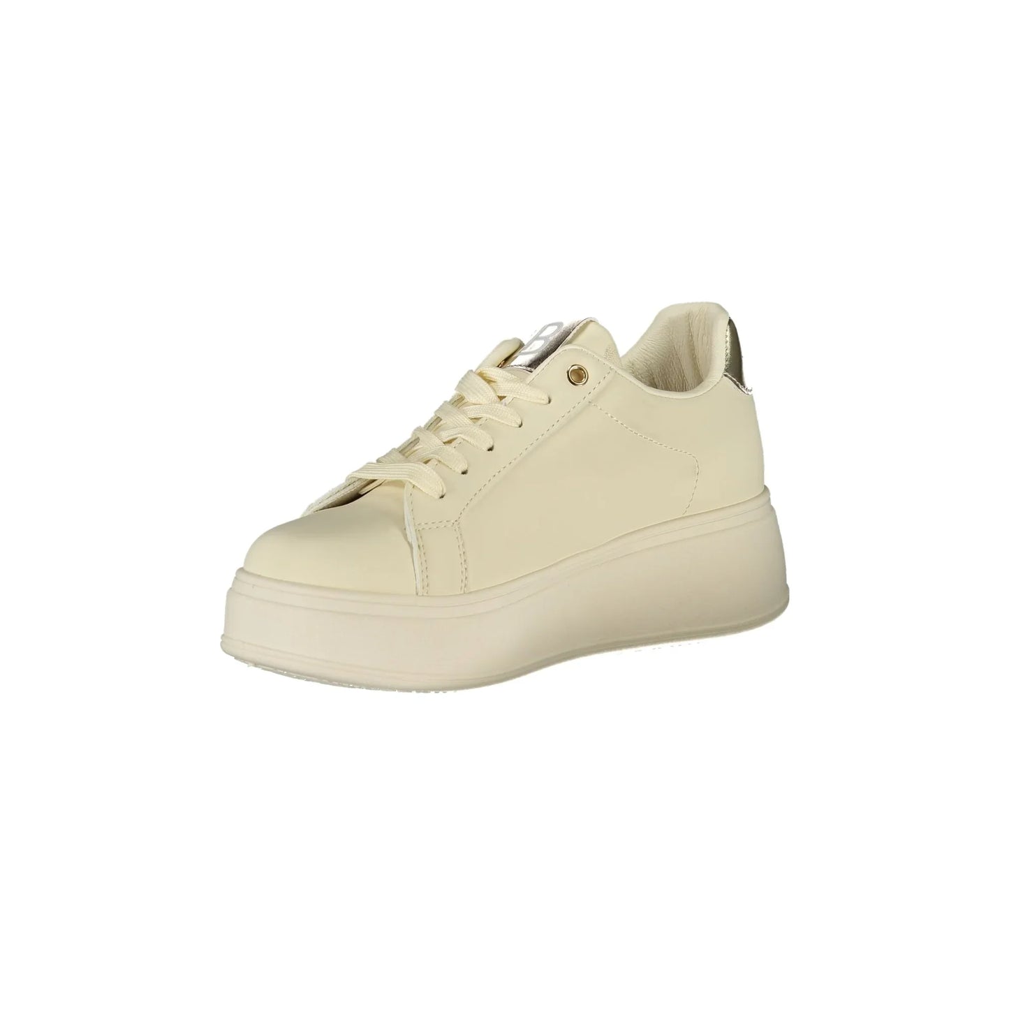 LAURA BIAGIOTTI Sneakers Donna Beige con Lacci e Plateau 5 cm