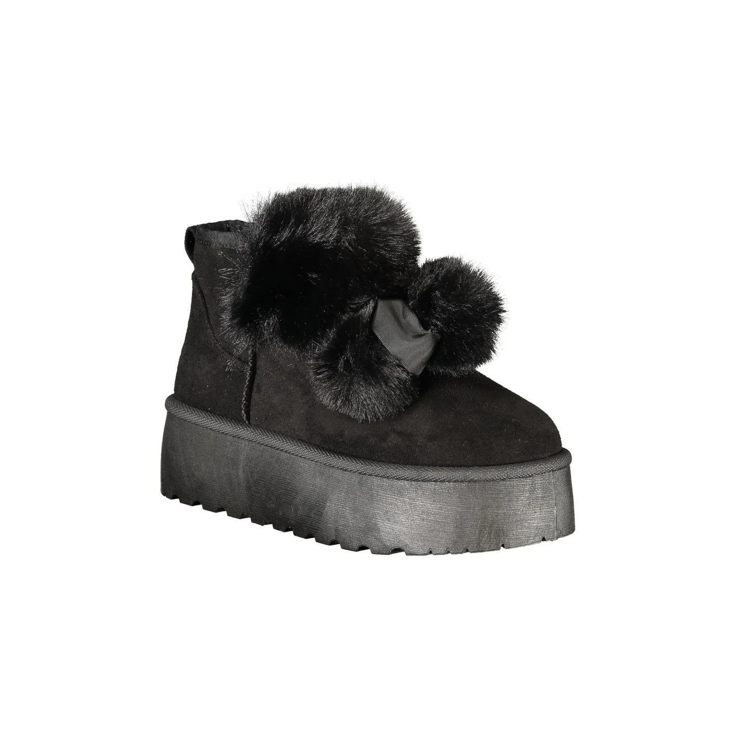 LAURA BIAGIOTTI Stivaletti Donna Neri con Pelo e Pom Pom