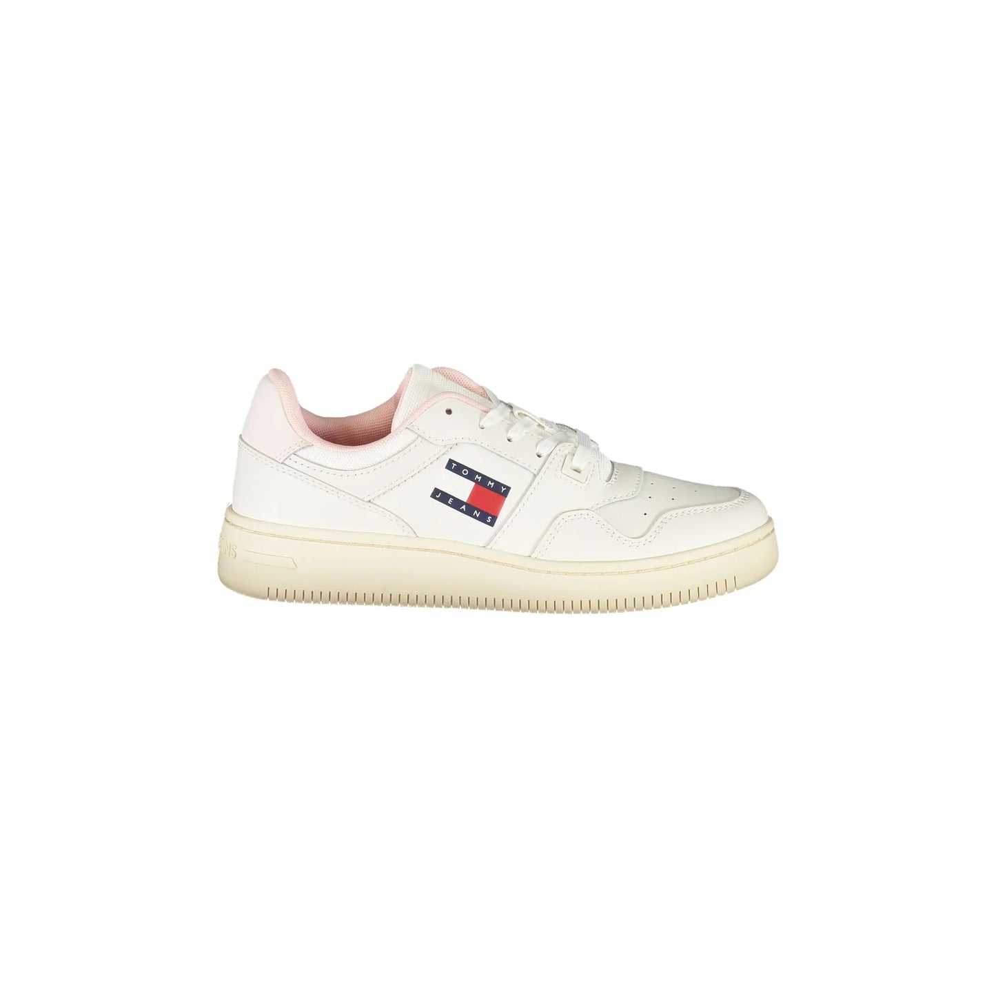 TOMMY HILFIGER Scarpe Sneakers Donna Bianche con Dettagli Rosa