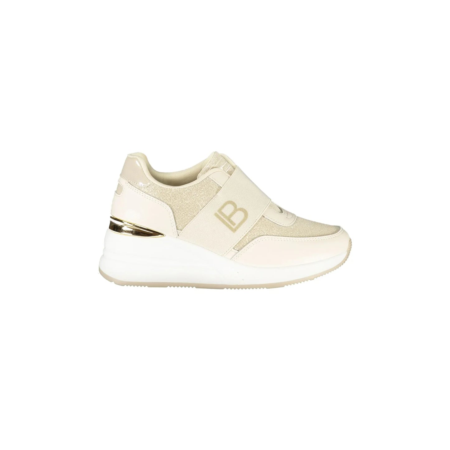 LAURA BIAGIOTTI Sneakers Donna Beige Elastiche con Plateau 6 cm