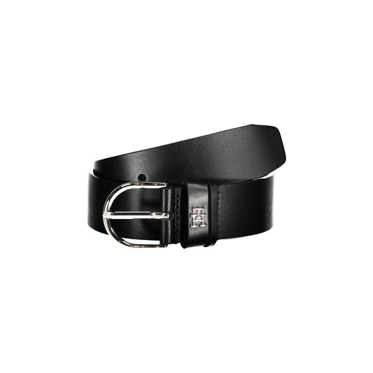 TOMMY HILFIGER Cintura Donna Nera, In Vera Pelle, con Fibbia