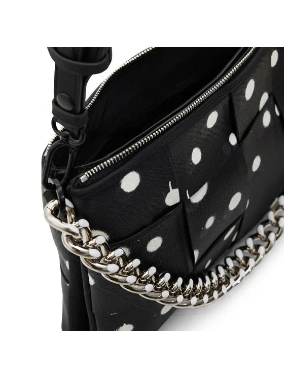 DESIGUAL Borsa Donna Nera a Mano Pois con Tracolla e Catena