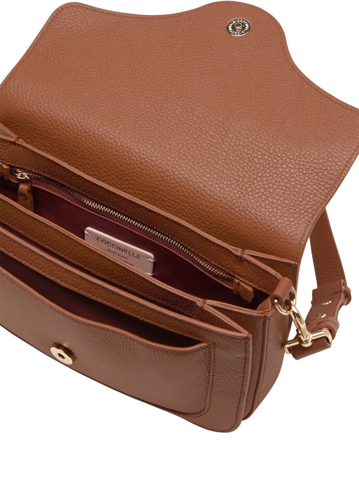 COCCINELLE Borsa Donna a Spalla Marrone C-Me Medium in Vera Pelle