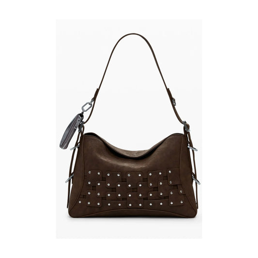 DESIGUAL Borsa Donna Marrone a Spalla New Patch con Portamonete