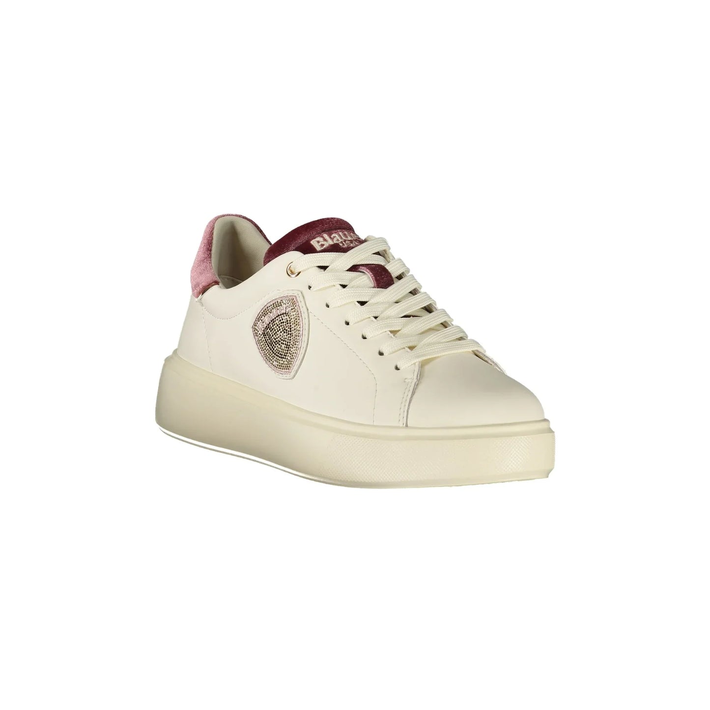 BLAUER Sneakers Donna Bianche con Lacci e Dettagli in Rosa Antico