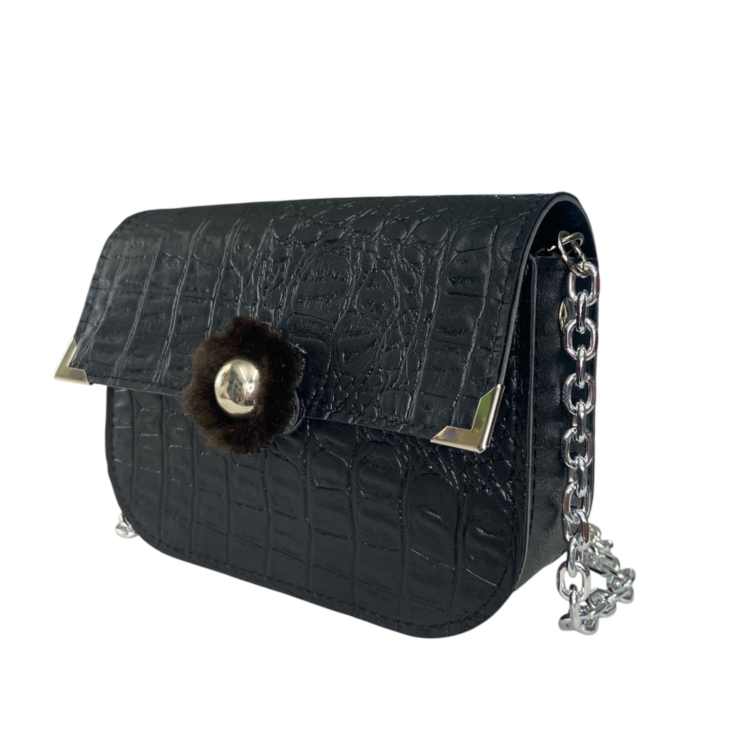 Chicca Mini Cocco Nero - Messenger Bag con tracolla