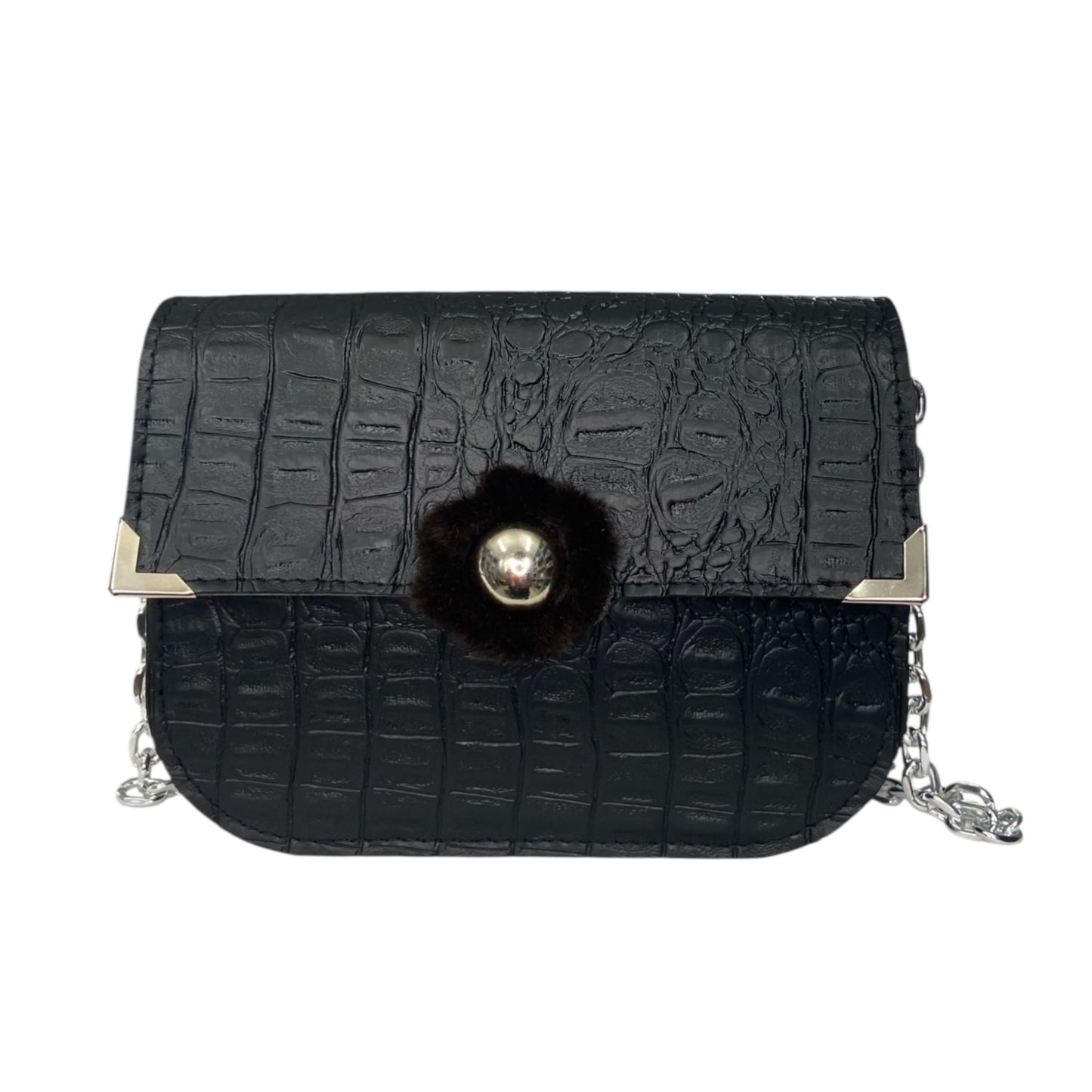 Chicca Mini Cocco Nero - Messenger Bag con tracolla