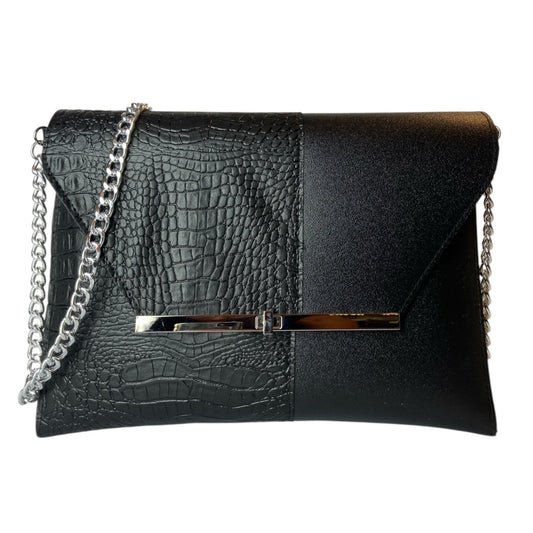Clutch Maxi Total Black Cocco - Borsa donna a mano e tracolla