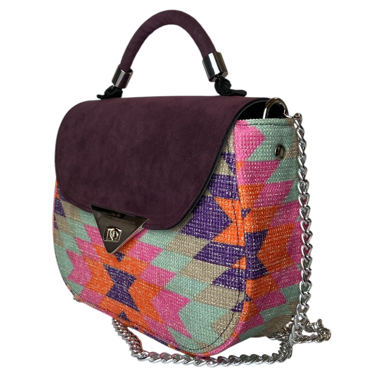 Everyday Geometrica Bordeaux - Borsa donna a mano e tracolla