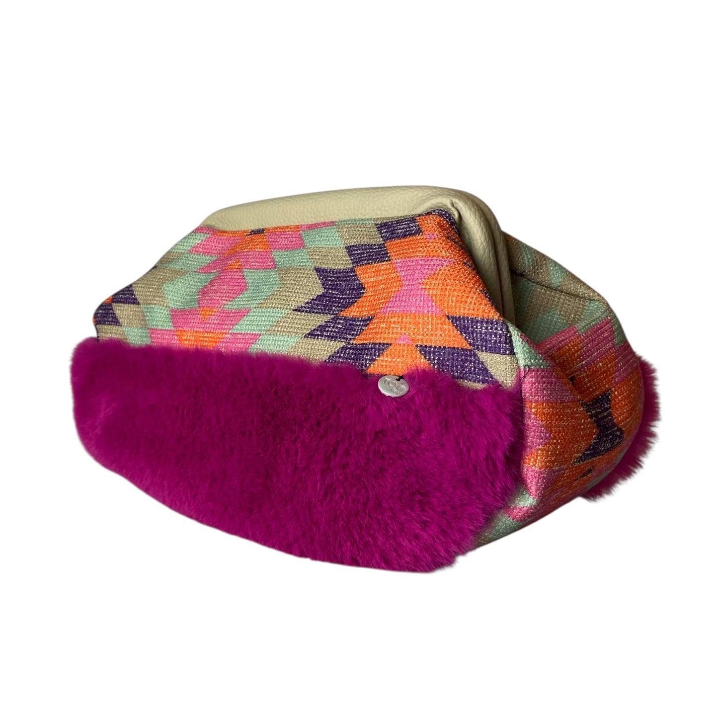 Fluffy Geometrica Fucsia - Pouch donna