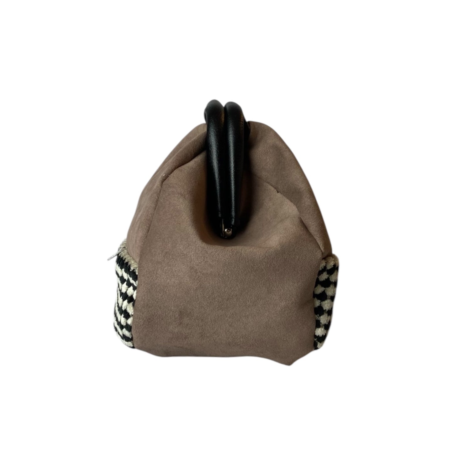 Fluffy Taupe Pied de Poule - Pouch donna