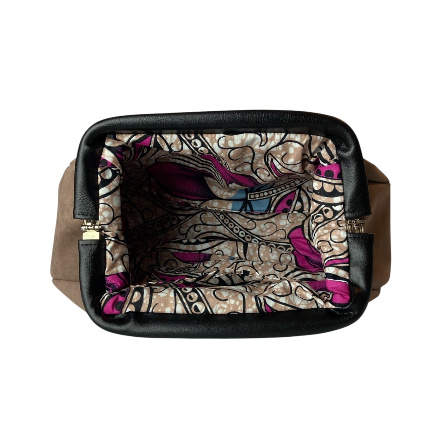 Fluffy Taupe Pied de Poule - Pouch donna