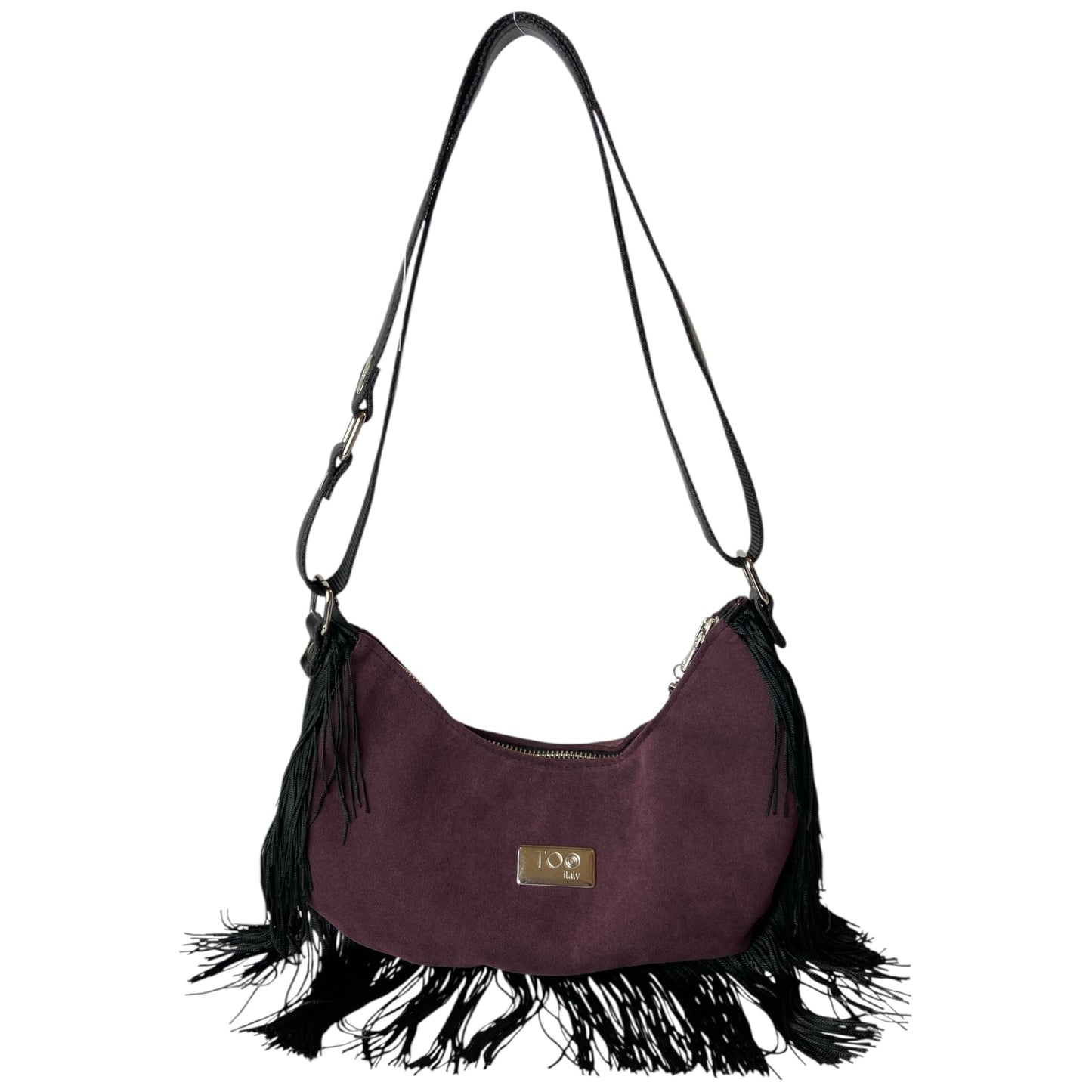 Vivienne Bordeaux Noir Frange - Borsa donna a spalla