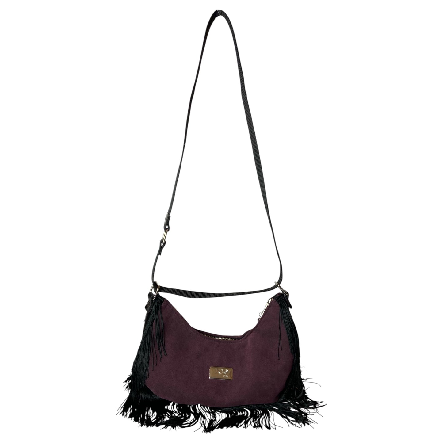 Vivienne Bordeaux Noir Frange - Borsa donna a spalla