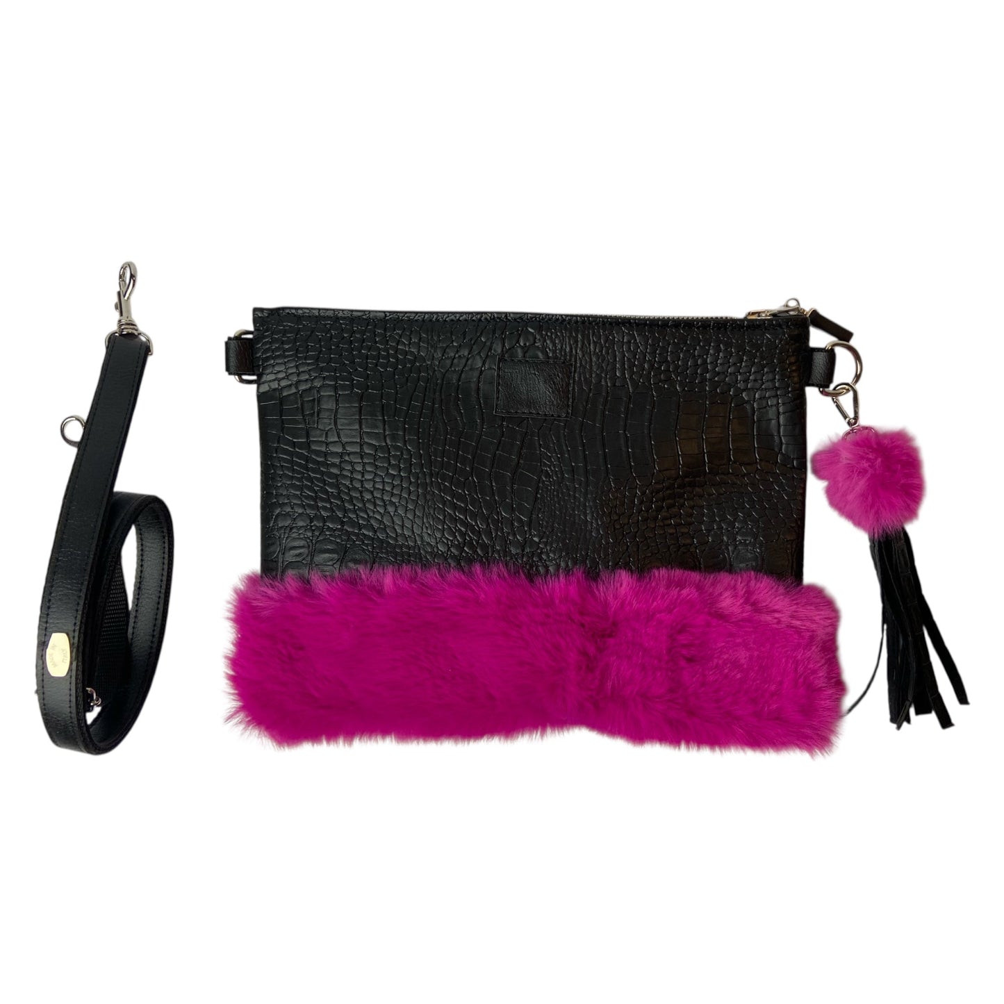 Tracollina Black & Fuxia  - Pochette donna a mano e tracolla
