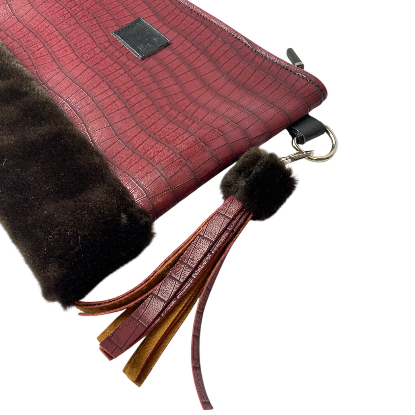 Tracollina Bordeaux & Black  - Pochette donna a mano e tracolla